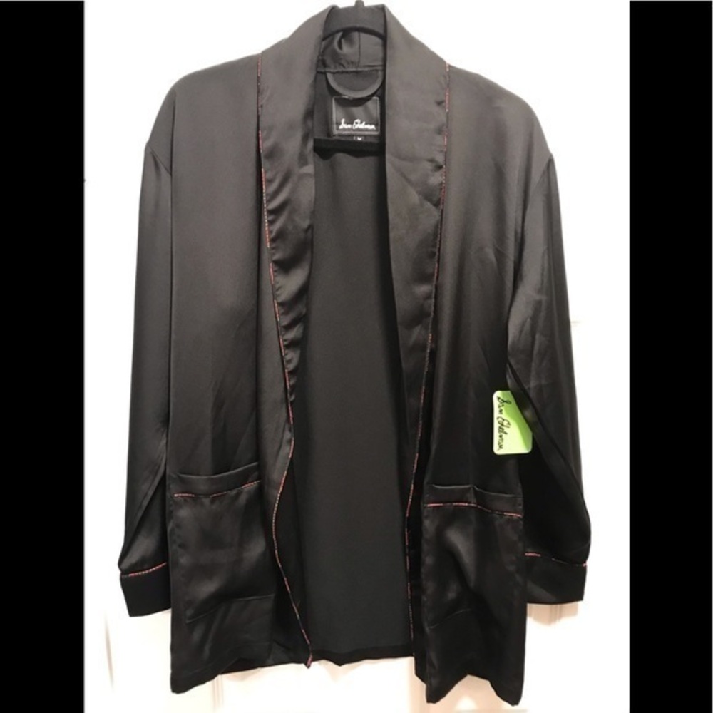 Sam Edelman satin  robe in black